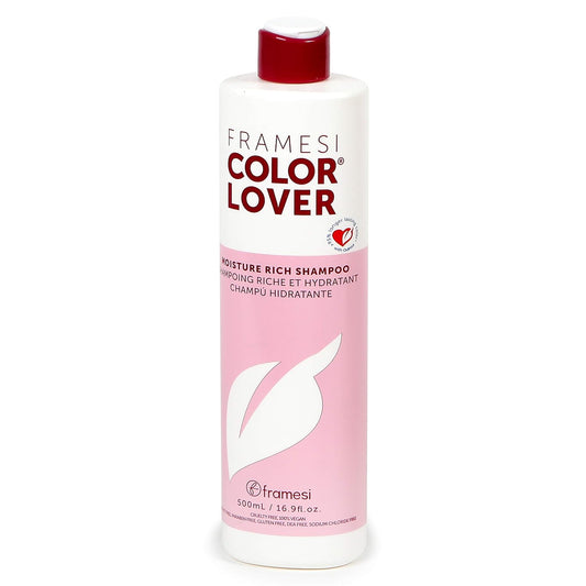 Framesi Color Lover Moisture Rich Shampoo, Sulfate Free Shampoo with Quinoa and Aloe Vera, Color Treated Hair