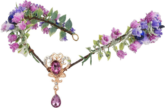 DDazzling Women Girls Fairy Elf Headband Elven Headband Boho Wedding Crown Bridal Flower Woodland Fairy Costume Headband