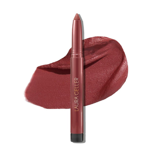 LAURA GELLER NEW YORK Kajal Longwear Matte Lip Color | Transfer Proof Nourishing Formula with Built In Sharpener| Dahlia