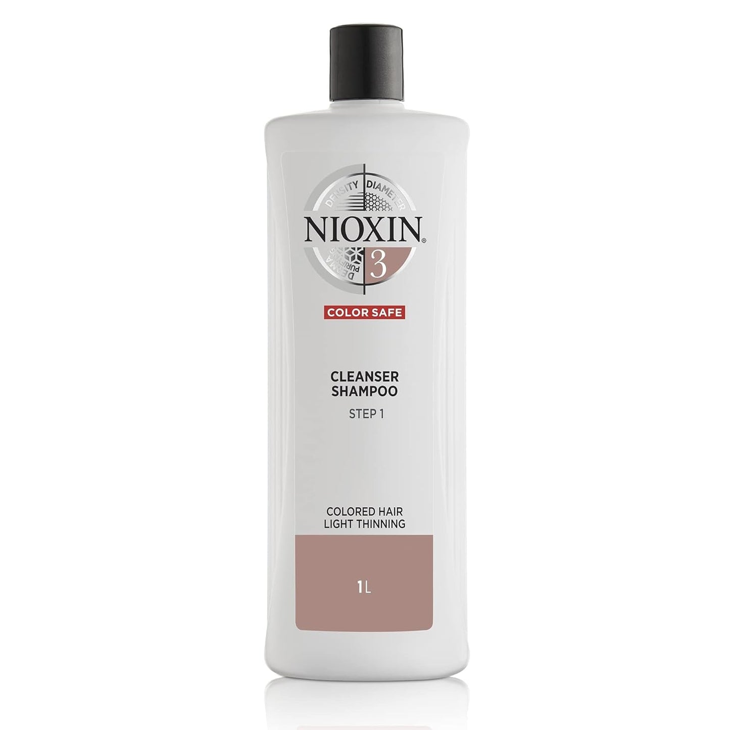 Nioxin System 3, Cleansing Shampoo With Peppermint Oil, Treats Sensitive Scalp & Provides Moisture, For Color Treated Hair with Light Thinning, Various Sizes