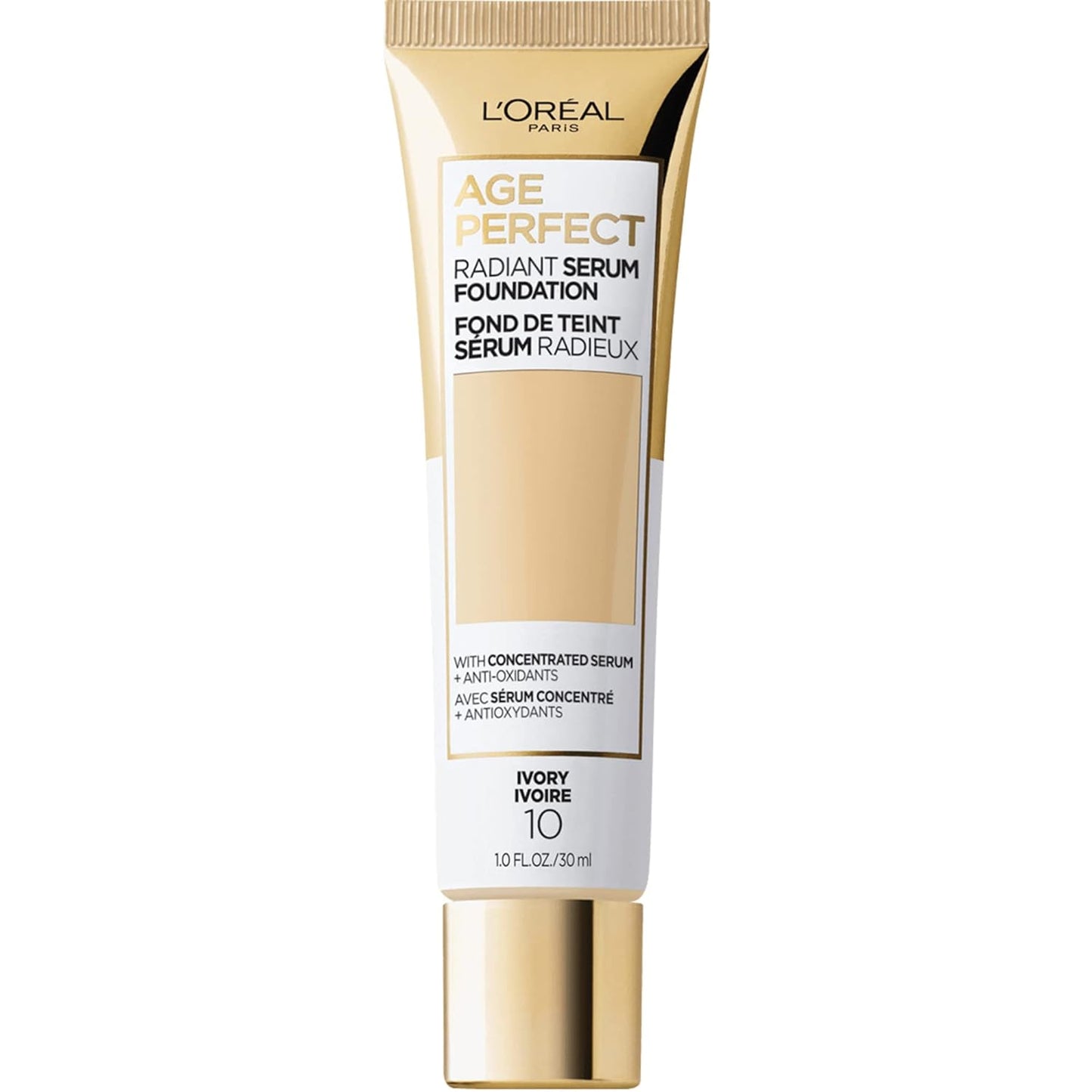 LÕOrŽal Paris Age Perfect Radiant Serum Foundation with SPF 50, Ivory, 1 fl. oz.