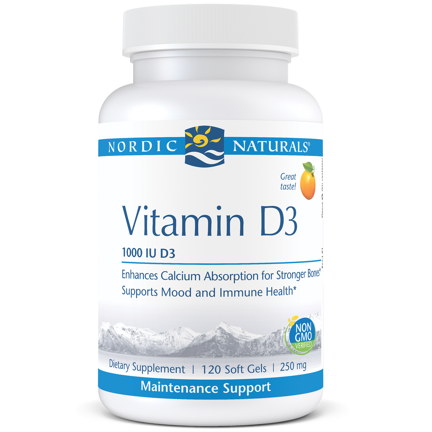 Nordic Naturals Vitamin D3 Orange Flavor 120 gels