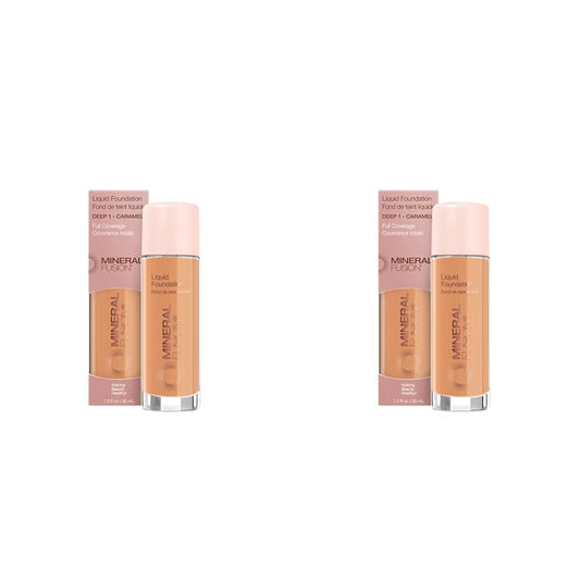 Mineral Fusion Liquid Foundation, Deep 1, 1 Ounce(Packaging May Vary) (Pack of 2)