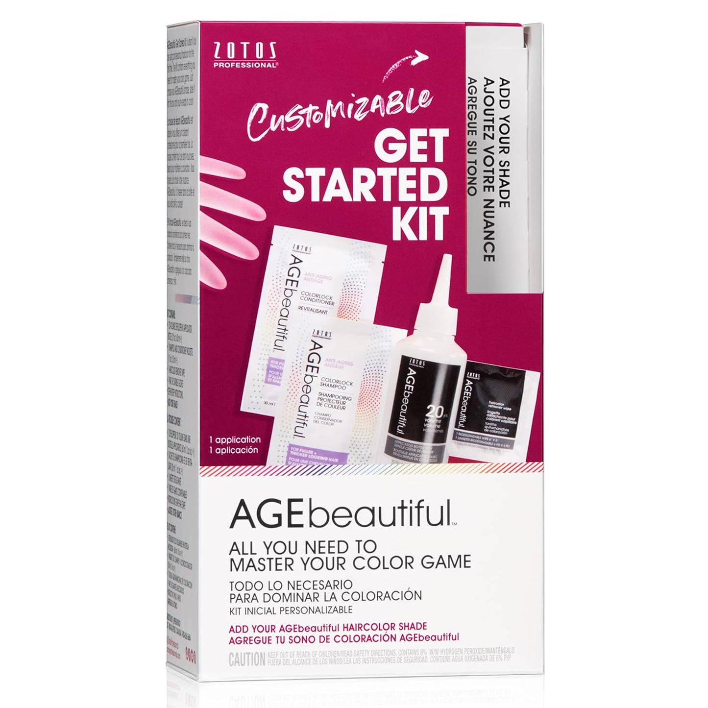 AGE beautiful Permanent Hair Color Dye Liqui Creme Starter Kit | Developer | Applicator Bottle | Shampoo | Conditioner | Gloves | Salon Coloring Tools