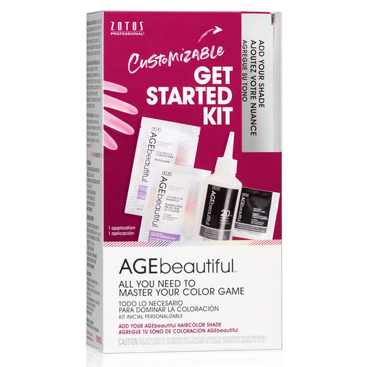 AGE beautiful Permanent Hair Color Dye Liqui Creme Starter Kit | Developer | Applicator Bottle | Shampoo | Conditioner | Gloves | Salon Coloring Tools