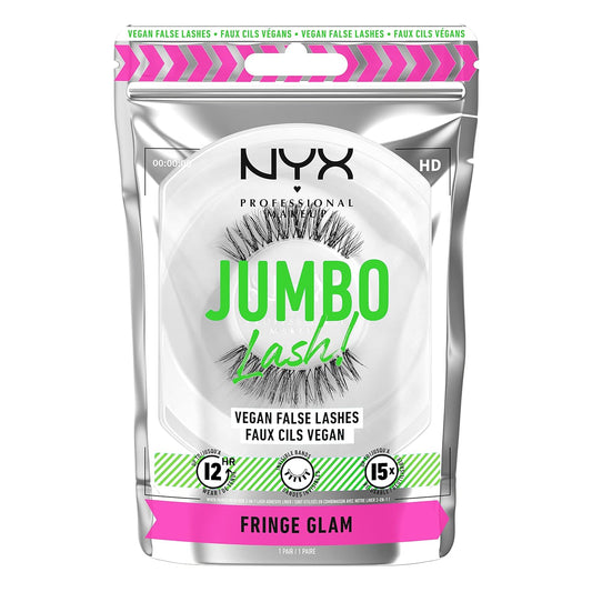 NYX PROFESSIONAL MAKEUP Jumbo Lash! Vegan False Eyelashes, Up to 12HR Wear, Reusable Fake Lashes - Fringe Glam