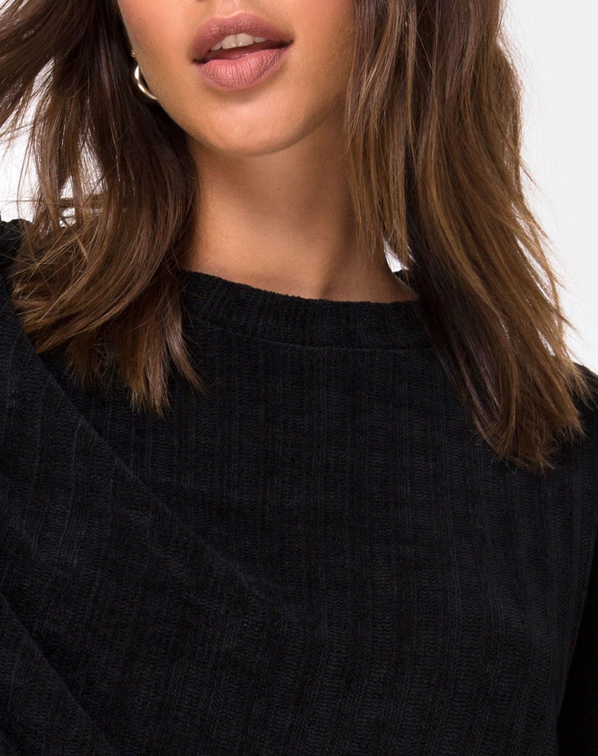 Dad Jumper in Chenille Black