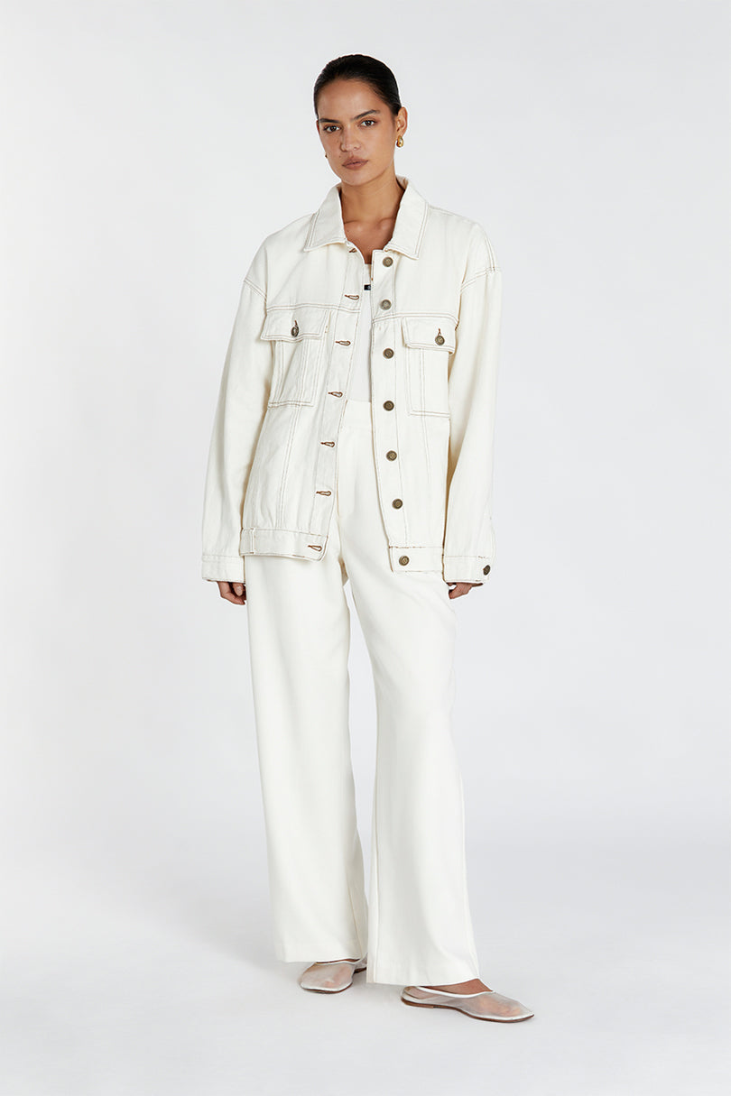 COLTON OVERSIZED TRUCKER JACKET Clothing DISSH Boutiques 8 CREAM