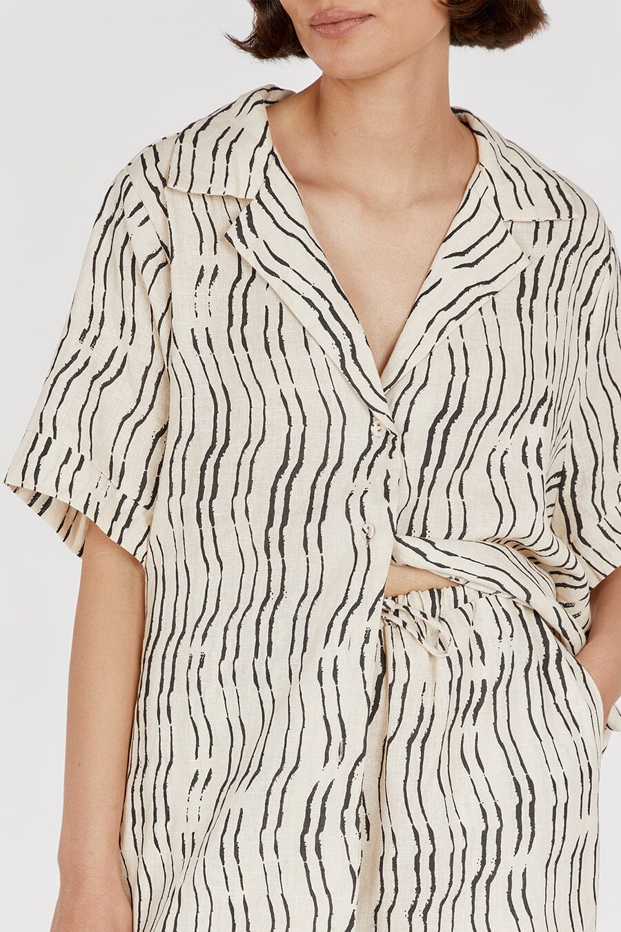 CLAIR CREAM STRIPE LINEN SHIRT