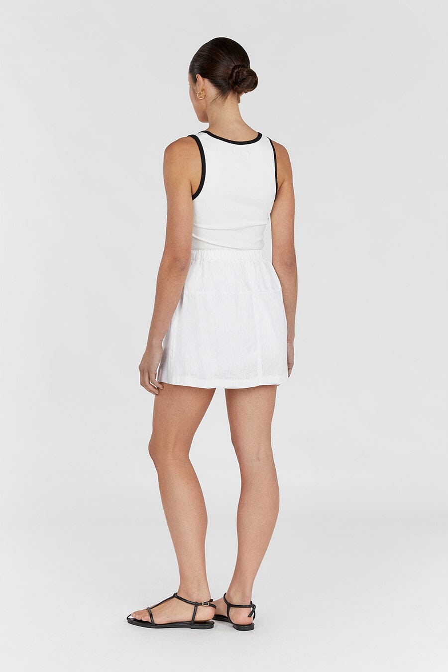 GINGER WHITE LINEN MINI SKIRT