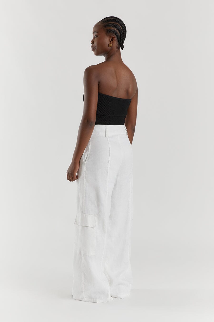 ISLA WHITE LINEN WIDE LEG PANT