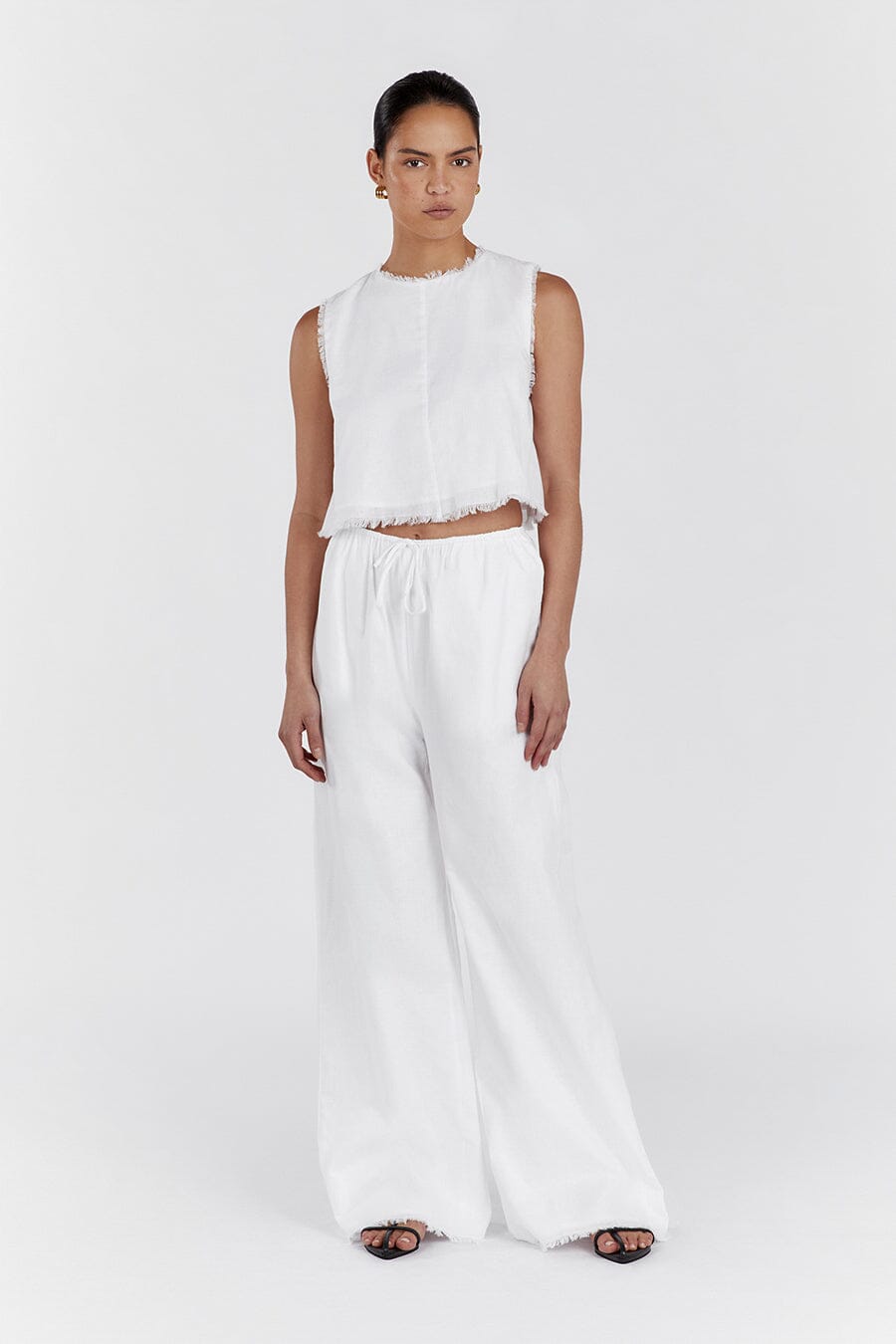 NOVA WHITE LIGHT WEIGHT LINEN PANT