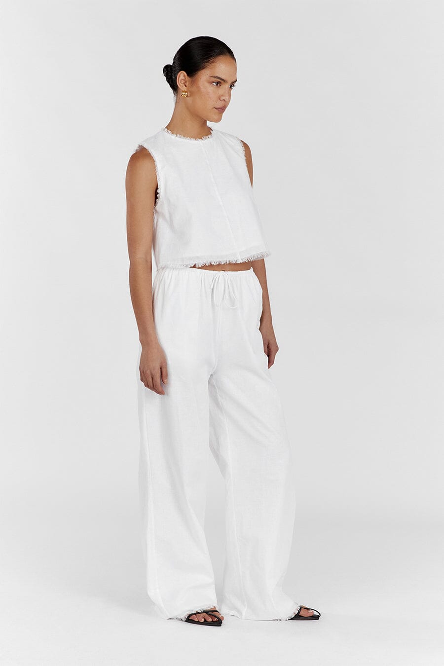 NOVA WHITE LIGHT WEIGHT LINEN PANT