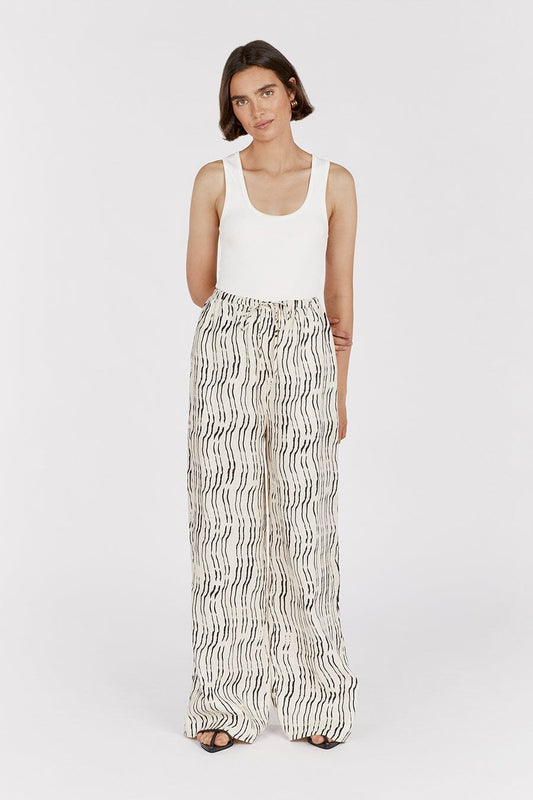 CLAIR CREAM STRIPE LINEN PANT