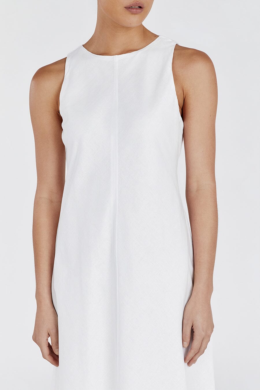 HARRIS WHITE LINEN MIDI DRESS