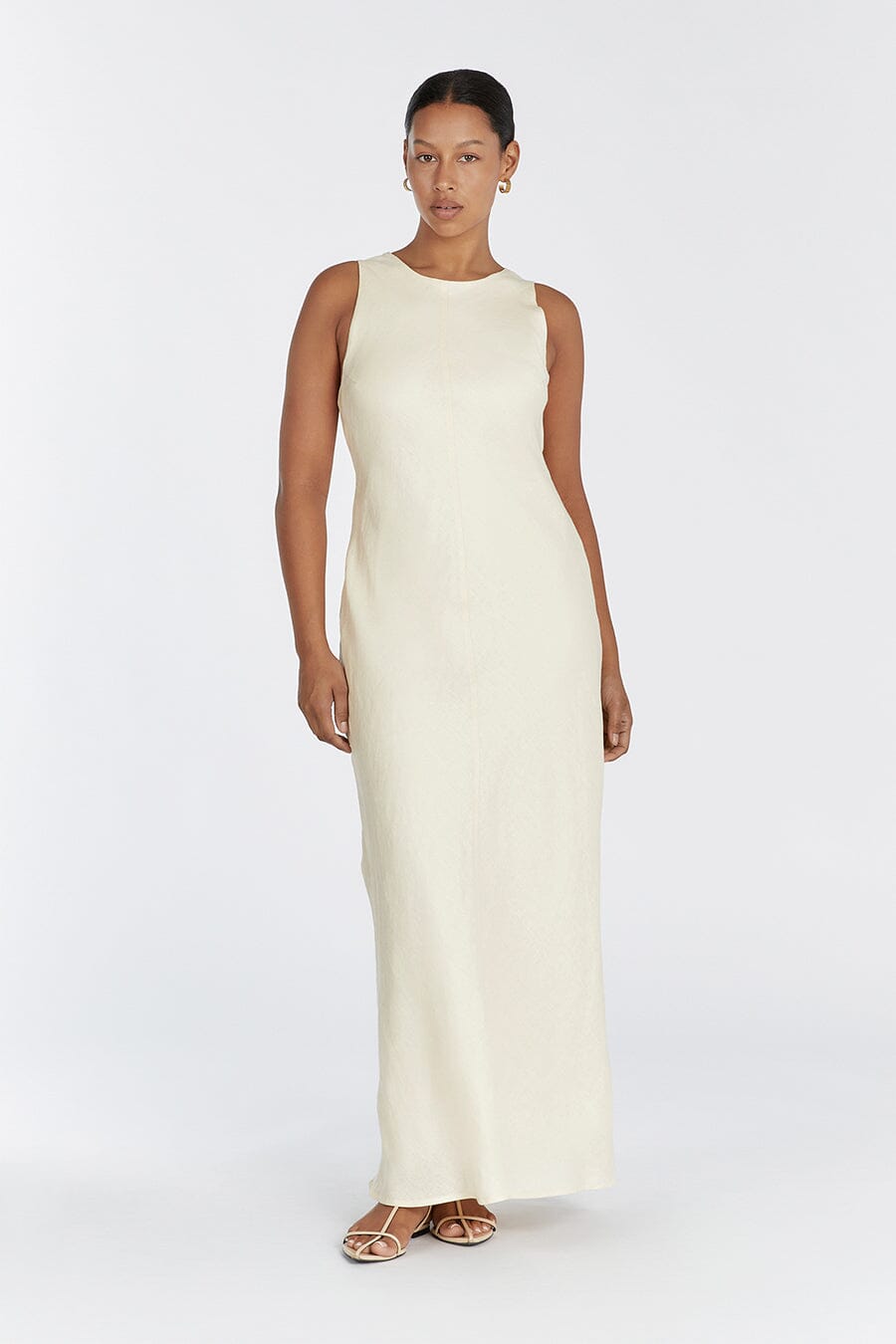 MERCURY BUTTERMILK LINEN MIDI DRESS