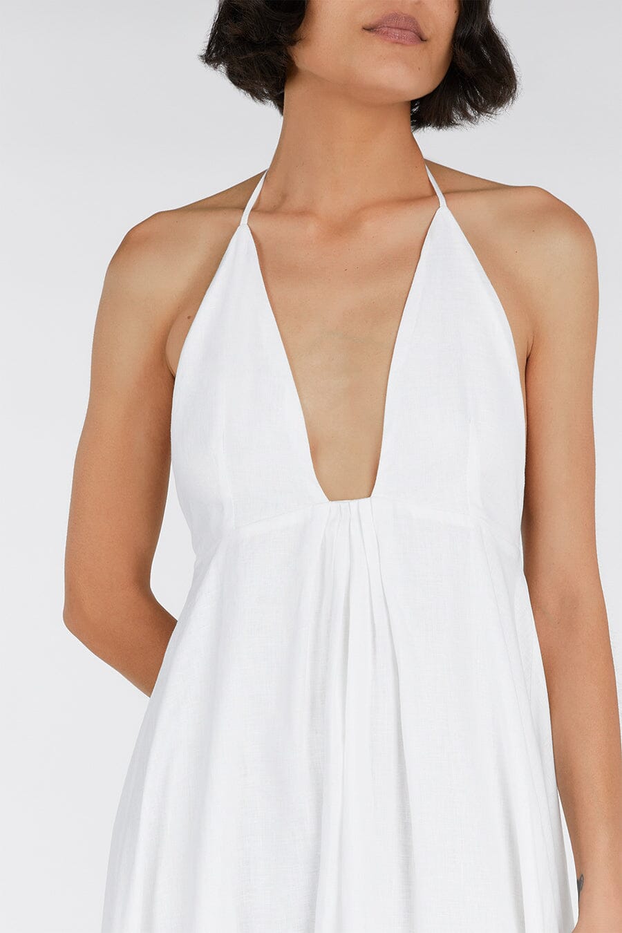SICILY WHITE LINEN MAXI DRESS