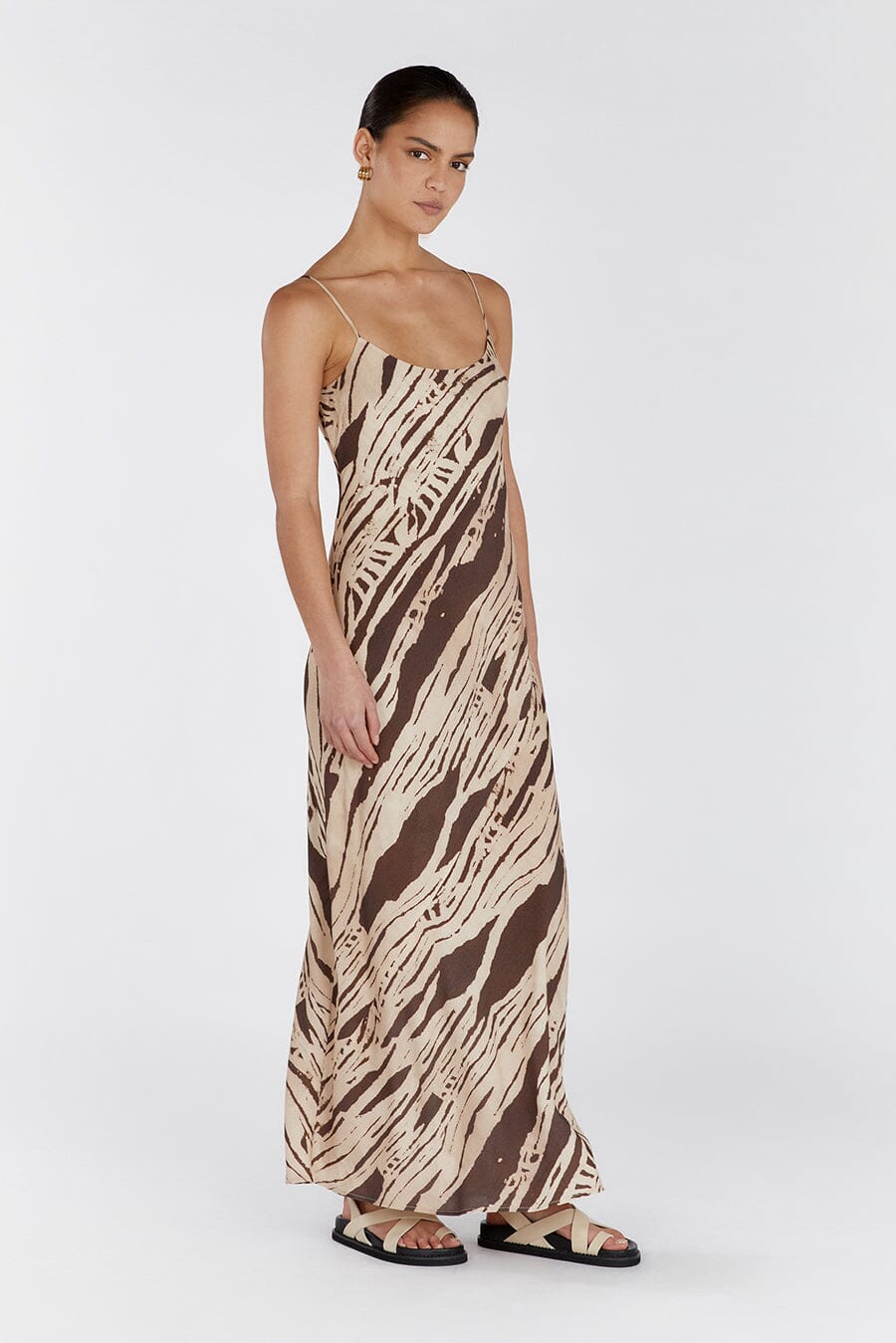 QUINN SCOOP MAXI SLIP DRESS