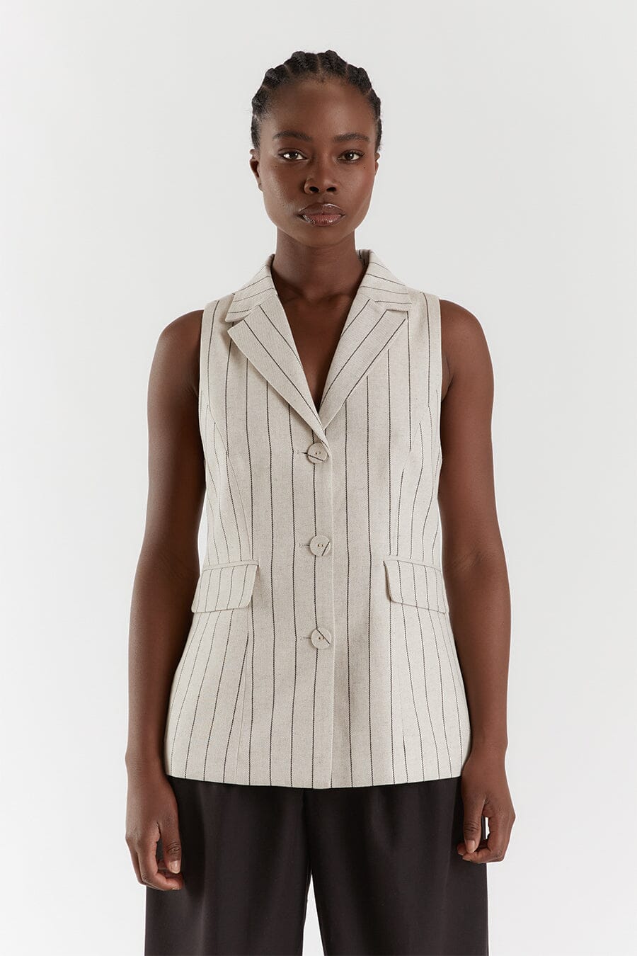 MURPHY NATURAL PINSTRIPE VEST