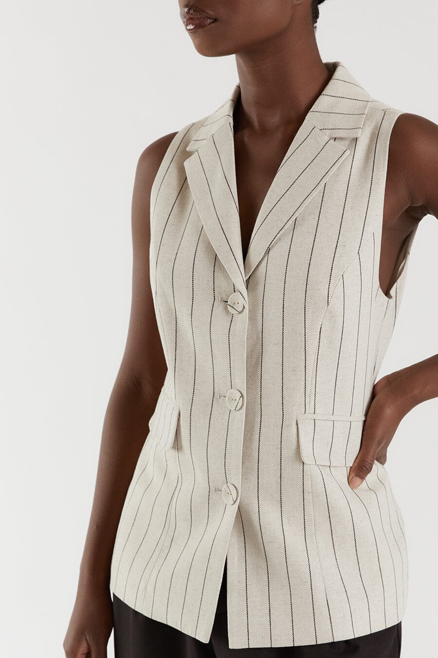 MURPHY NATURAL PINSTRIPE VEST