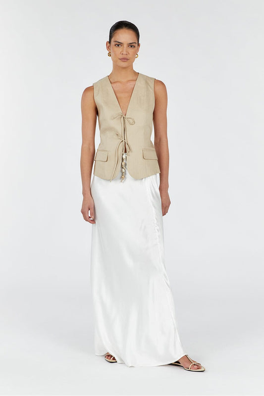 LUCCA SAND TIE VEST Clothing DISSH Boutiques