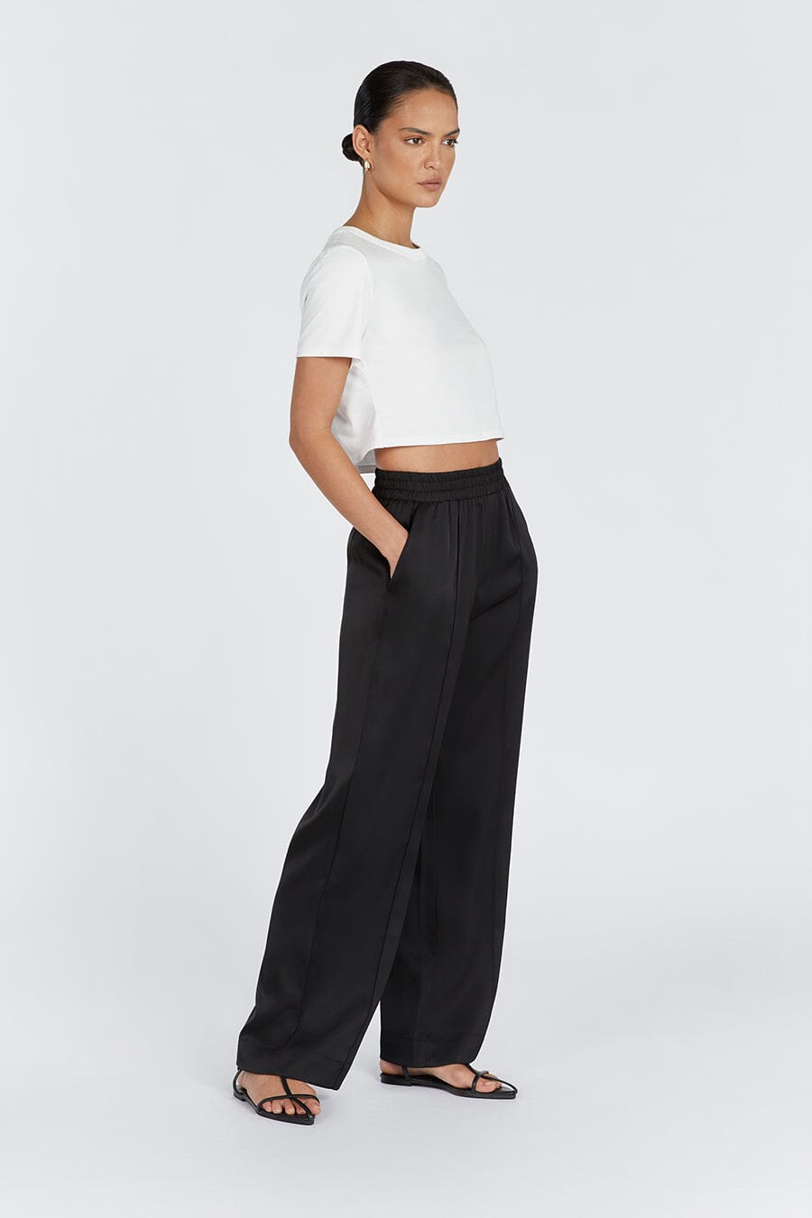 OSLO SATIN BLACK PANT