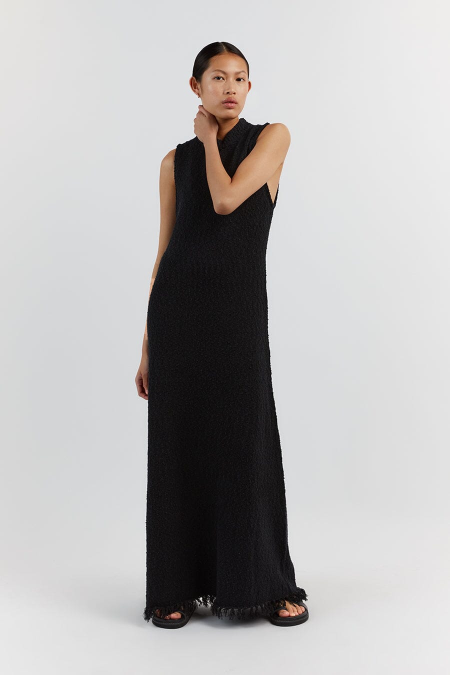 DAKOTA BLACK HIGH NECK MAXI DRESS