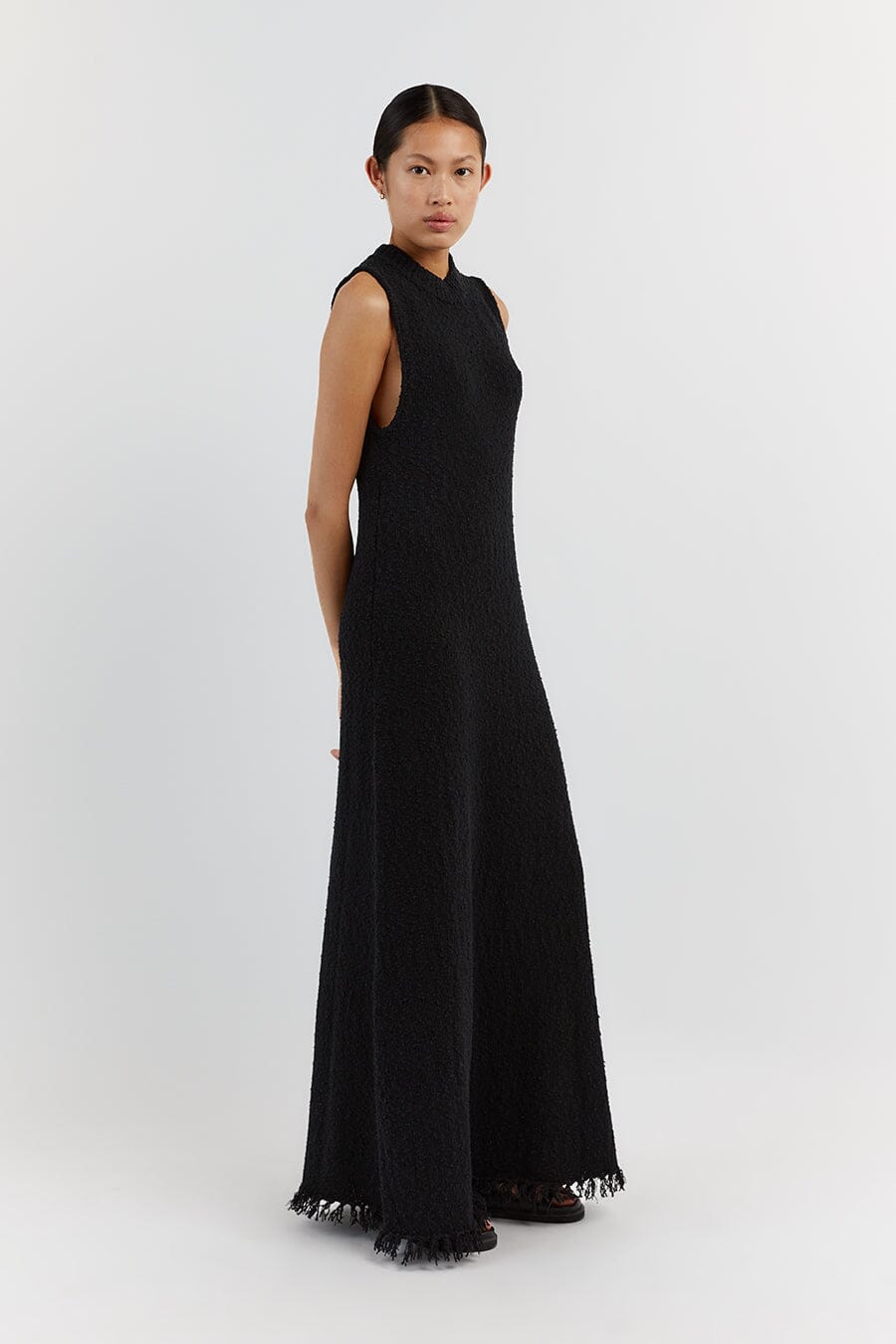 DAKOTA BLACK HIGH NECK MAXI DRESS