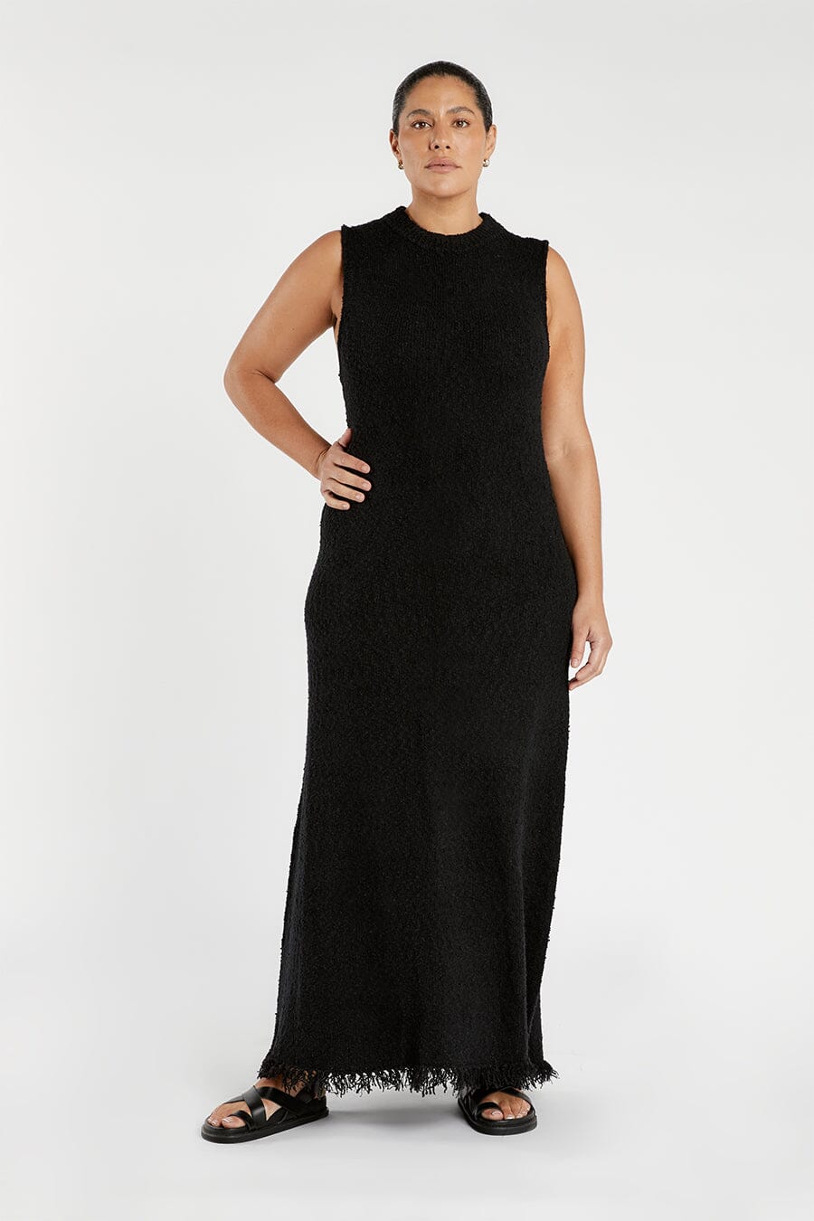 DAKOTA BLACK HIGH NECK MAXI DRESS