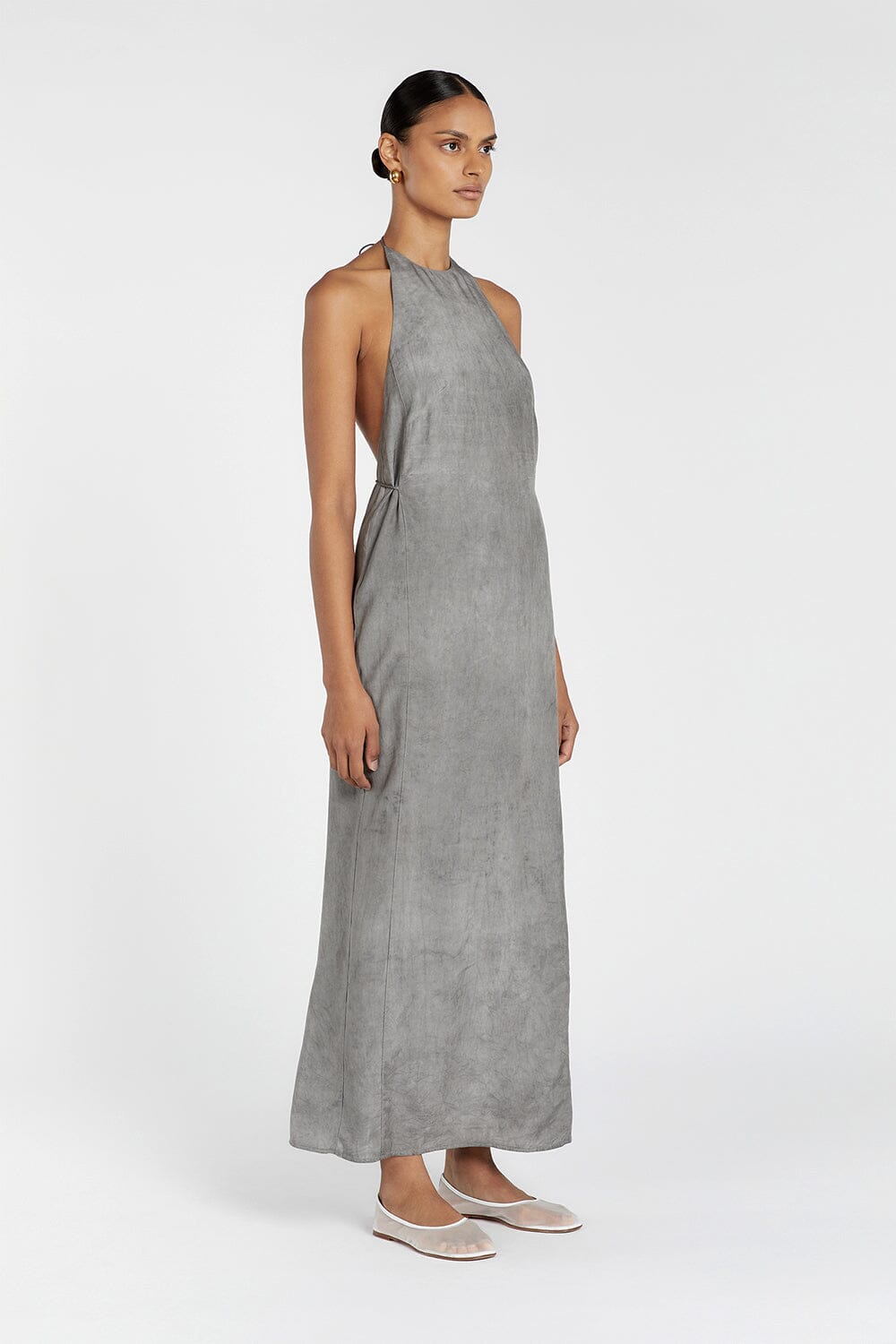 SARAH DOVE HALTER MAXI DRESS