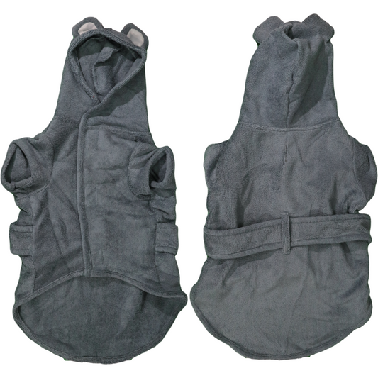 DOG BATH ROBE: Charcoal {FINAL SALE}