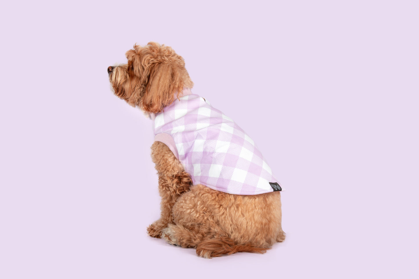 DOG FLEECE PYJAMAS: Berry Gingham