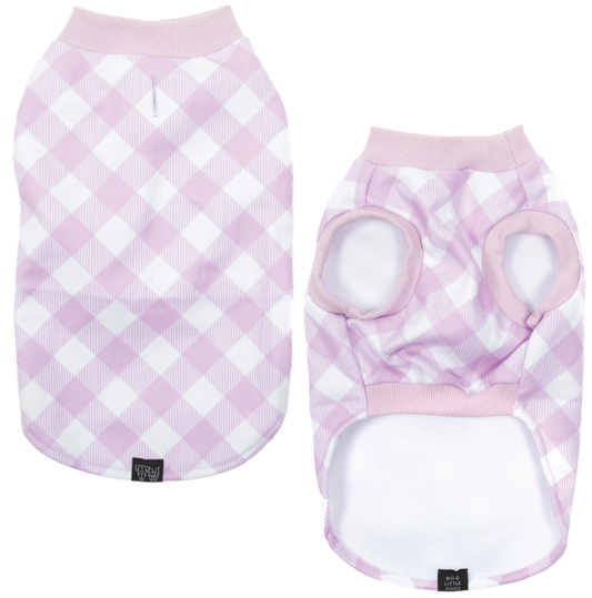 DOG FLEECE PYJAMAS: Berry Gingham