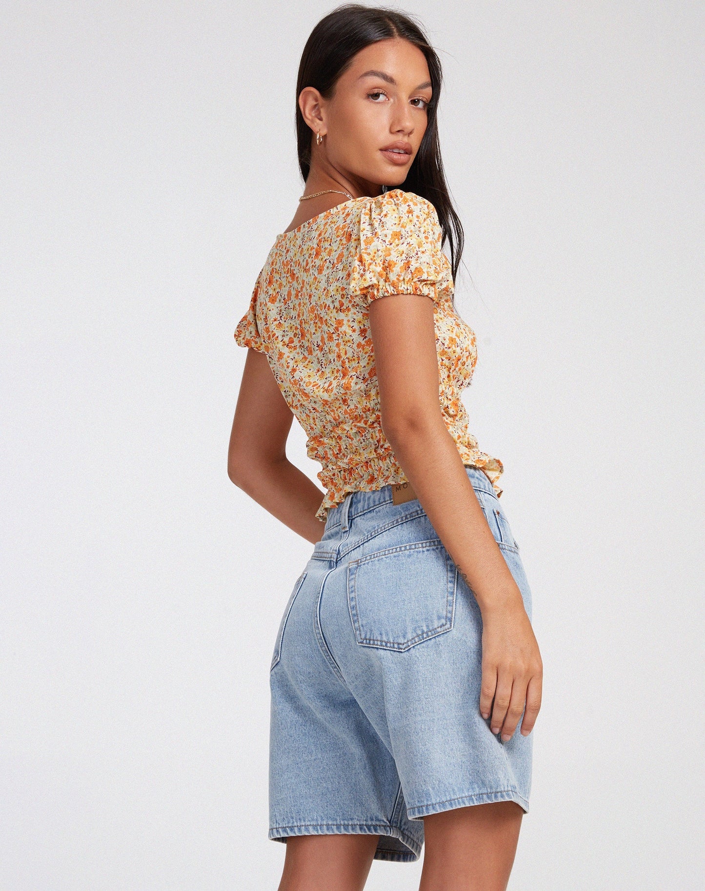 Galo Top in Ditsy Tangerine