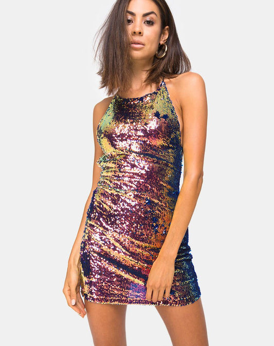Hedi Dress in Dragon Fruit Sequin