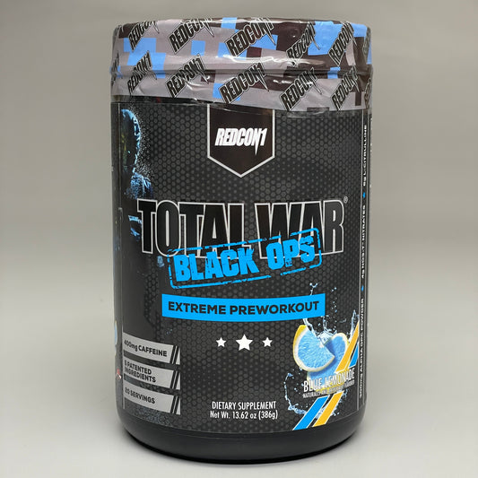 RECON1 Total War Black Ops Extreme Preworkout Blue Lemonade 13.62 oz BB 01/25 (New)