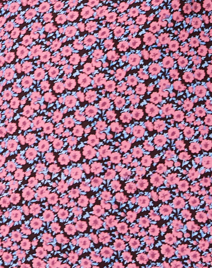 Katya Mini Dress in Floral Fun Pink