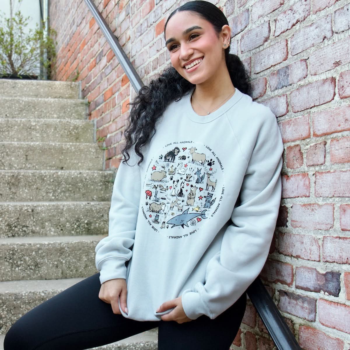 'Love All Animals' Crewneck Sweatshirt