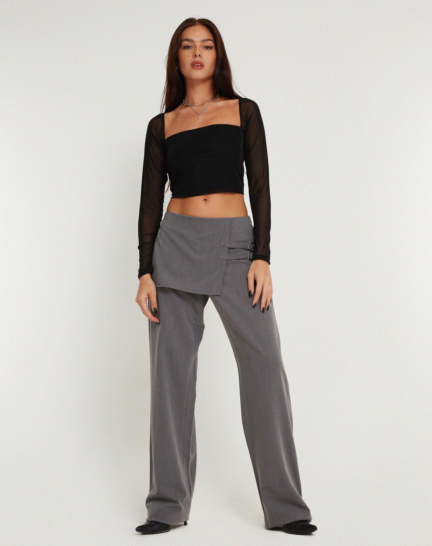 Nahata Trouser Skirt in Charcoal