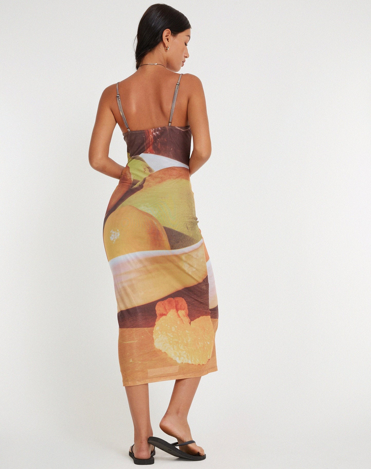 Nori Midi Dress in Fruit Photoprint