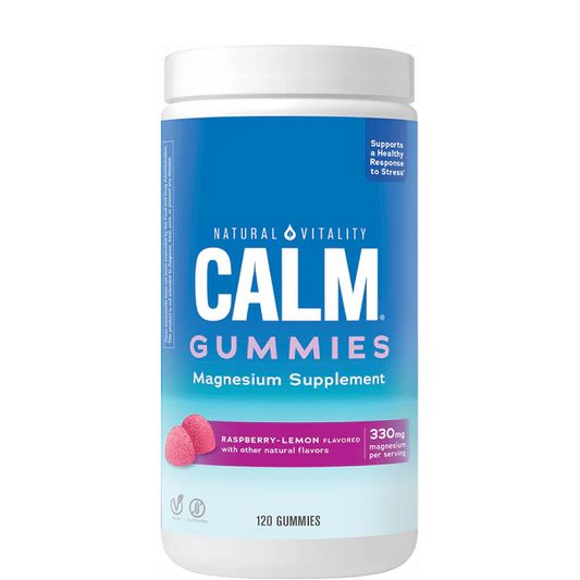 Natural Vitality CALM Magnesium Gummies, Raspberry-Lemon