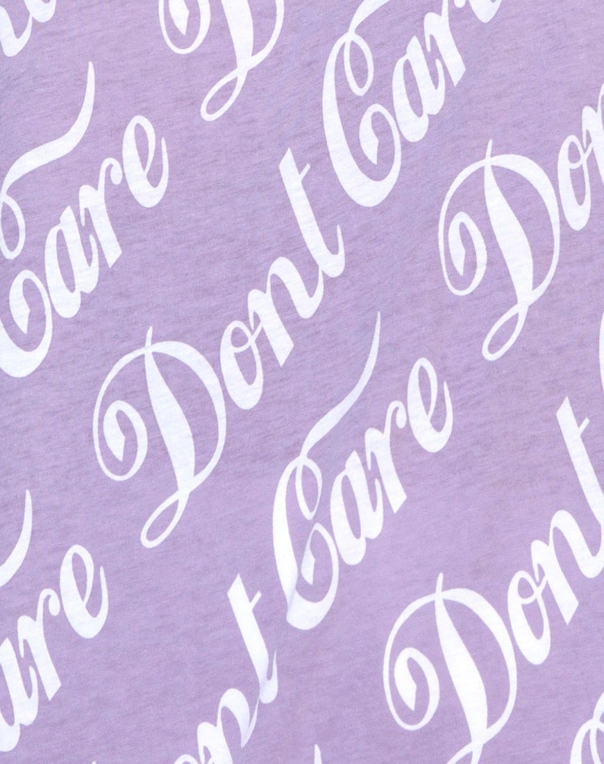 Oversize Basic Tee in Lilac “Don’t Care”