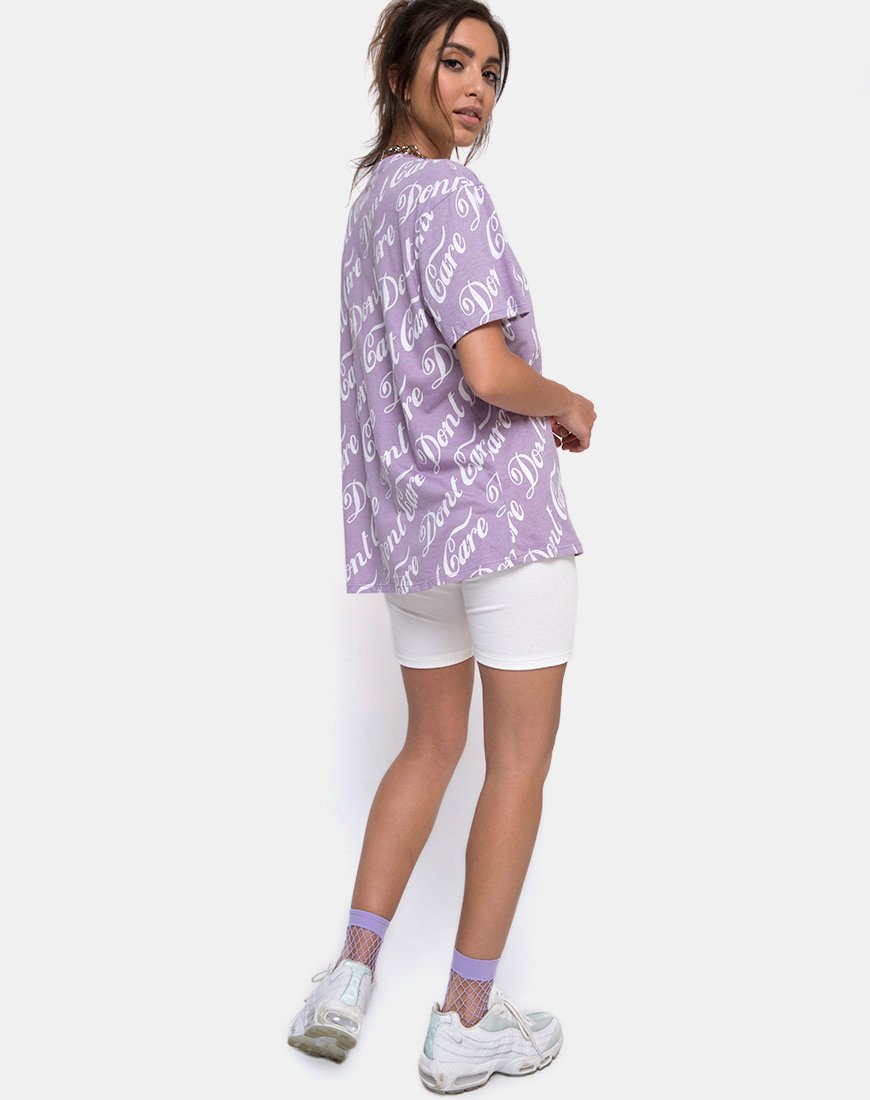Oversize Basic Tee in Lilac “Don’t Care”
