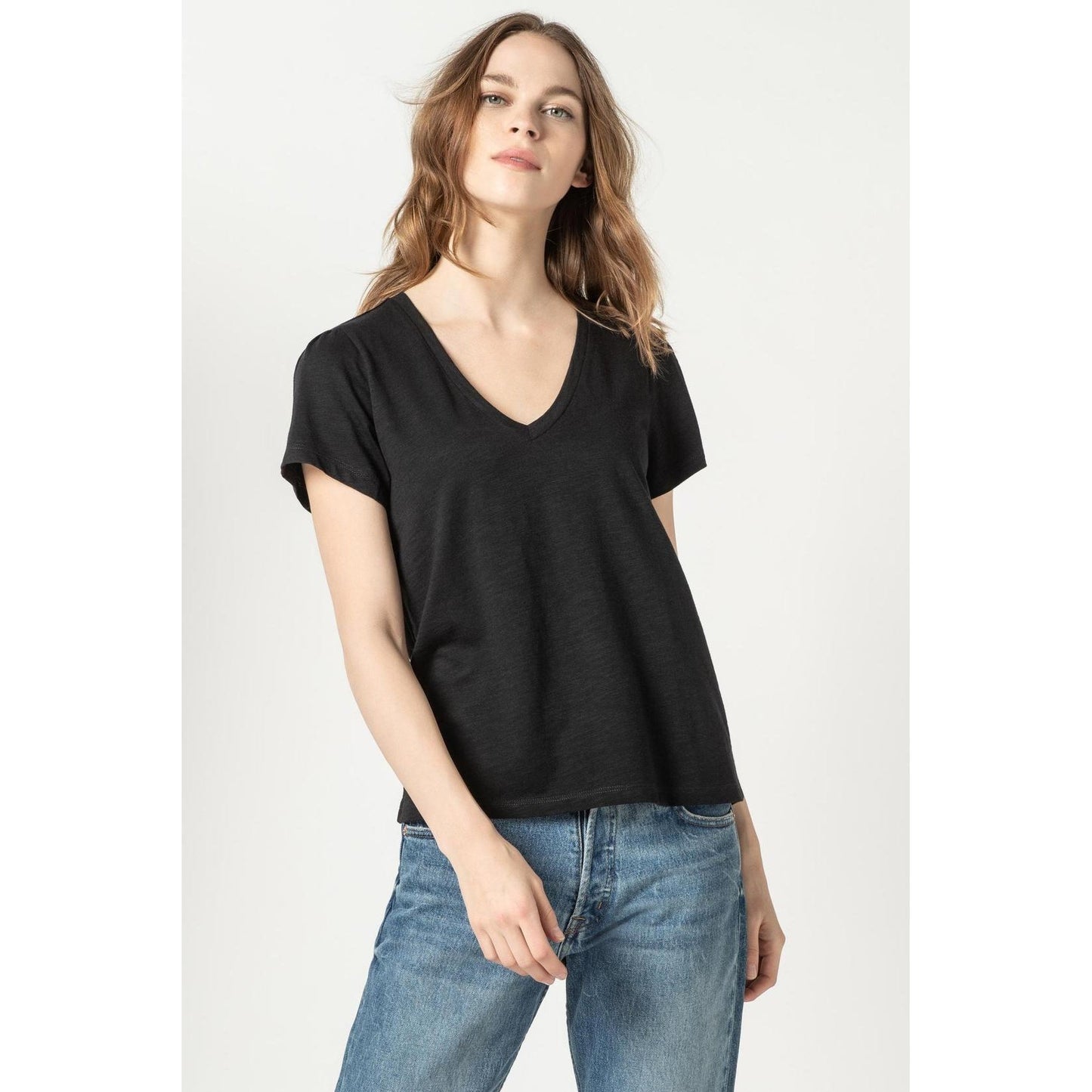 Lilla P Short Sleeve V-Neck Tee-women-BLACK-XS-Kevin's Fine Outdoor Gear & Apparel