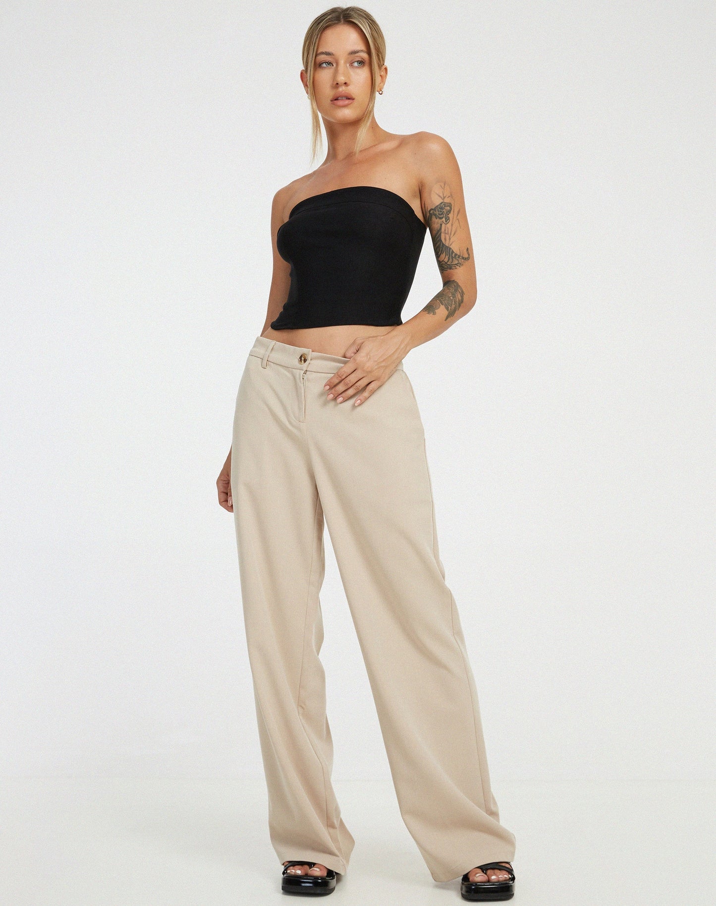 Salus Tailored Bandeau Top in Black