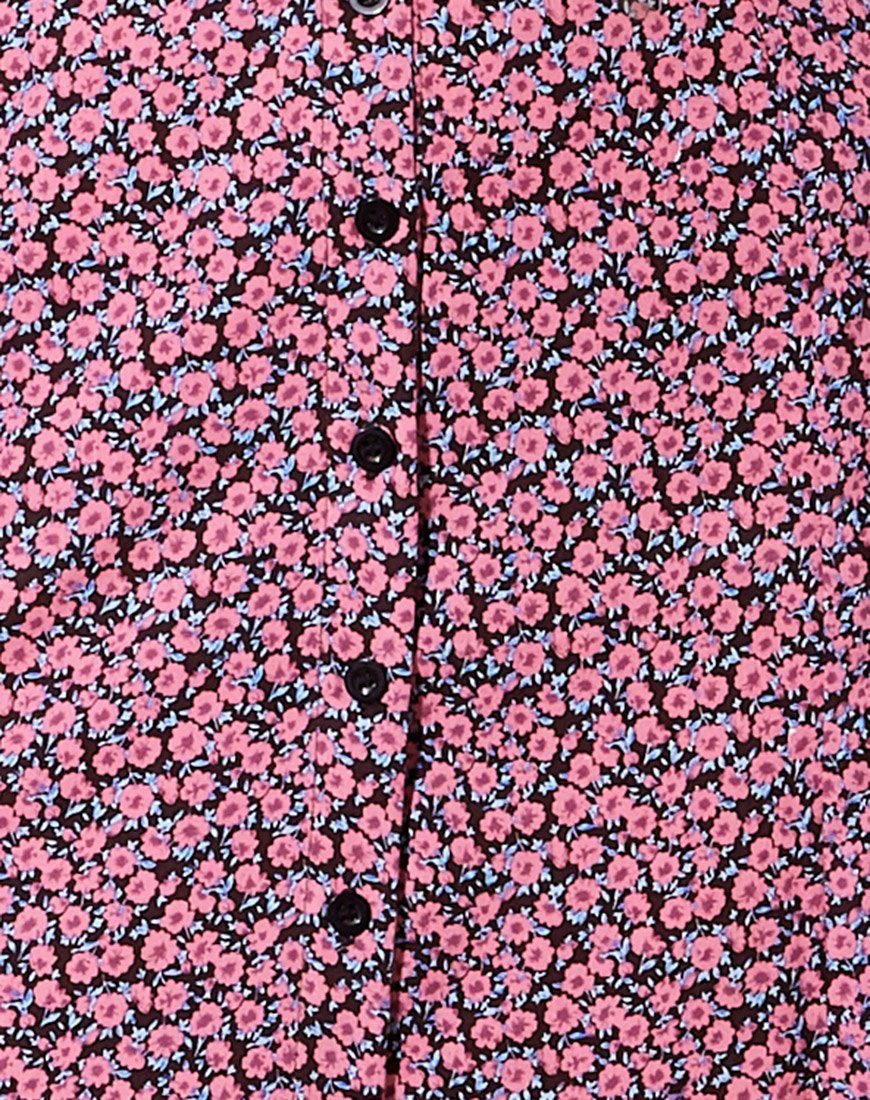 Sanya Midi Skirt in Floral Fun Pink
