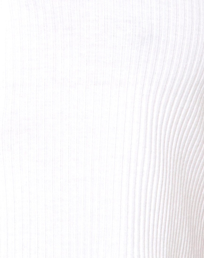 Tiery Crop Top in Rib Ivory