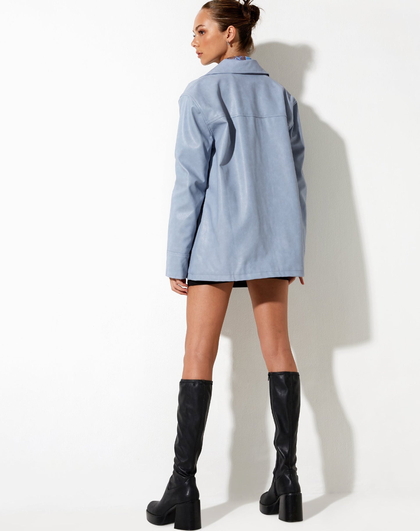 Walta Jacket in PU Powder Blue