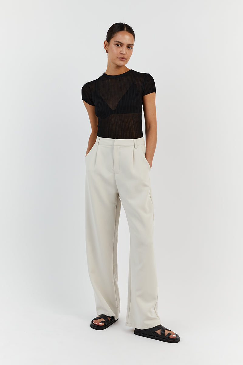 HARPER BLACK CAP SLEEVE TOP Clothing DISSH Boutiques L BLACK