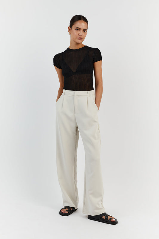 HARPER BLACK CAP SLEEVE TOP Clothing DISSH Boutiques L BLACK